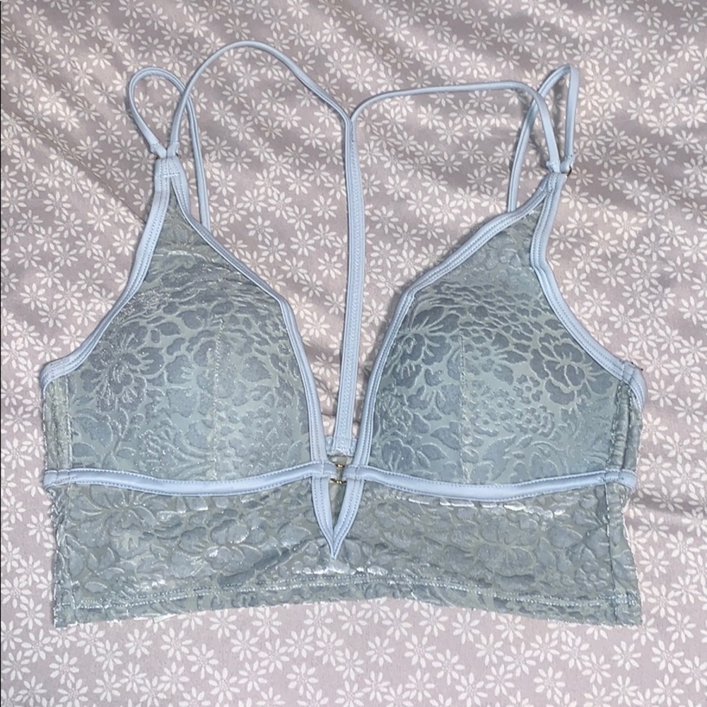 vs pink velvet strappy bralette
